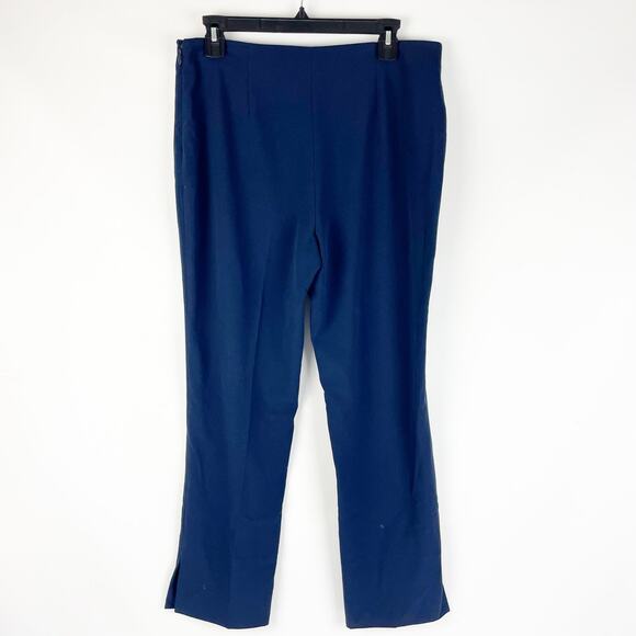 Halogen Womens Dress Pants 8 Blue Ankle Flare Side Slit Side Zip NWOT - Picture 7 of 12